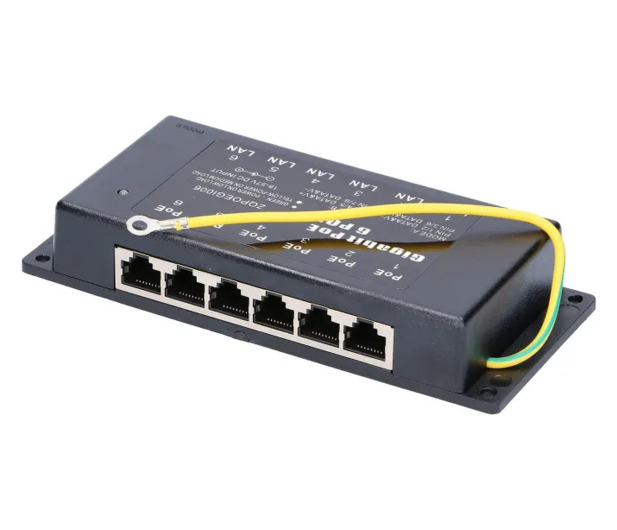 ExtraLink 6 Portowy Gigabit PoE Injector 6x 1000Mb/s RJ45 - 1541570 - zdjęcie
